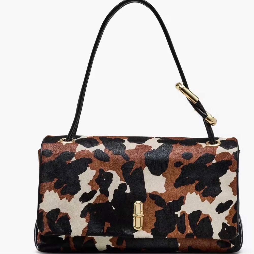 Marc Jacobs Cowhide Foldover Clutch with Gold Turn-Lock
